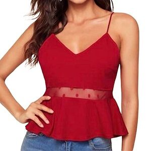 NWOT Small Red Peplum Top